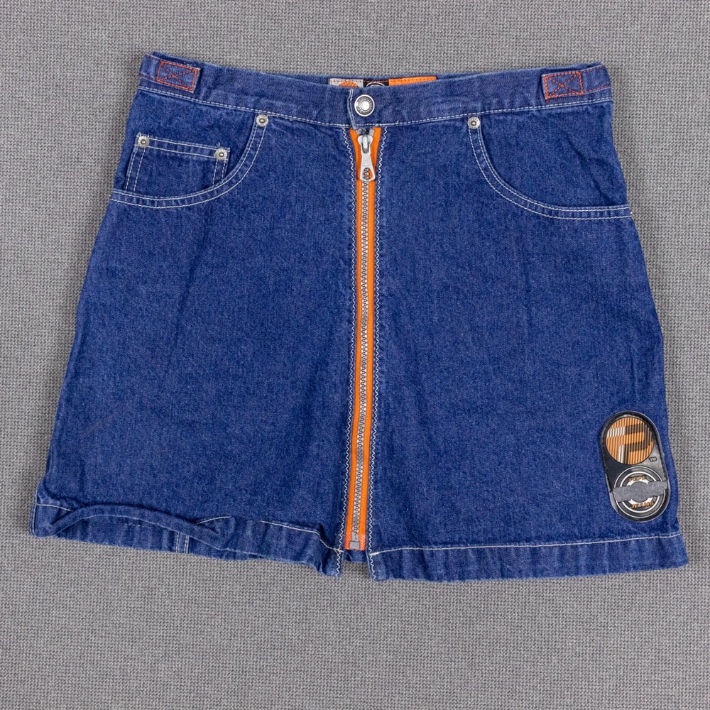 Pepe Jeans Vintage Denim Zip Front Mini Skirt